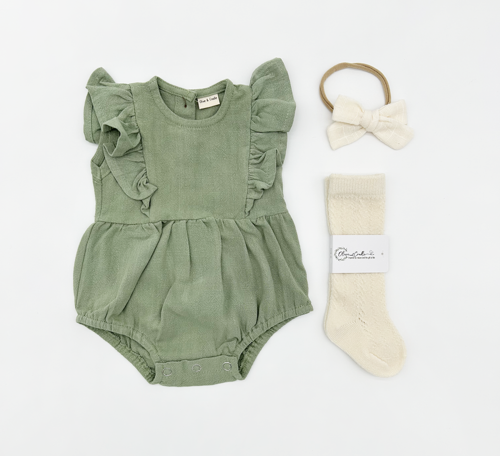 Gabriella Sleeveless Romper 3pc Set
