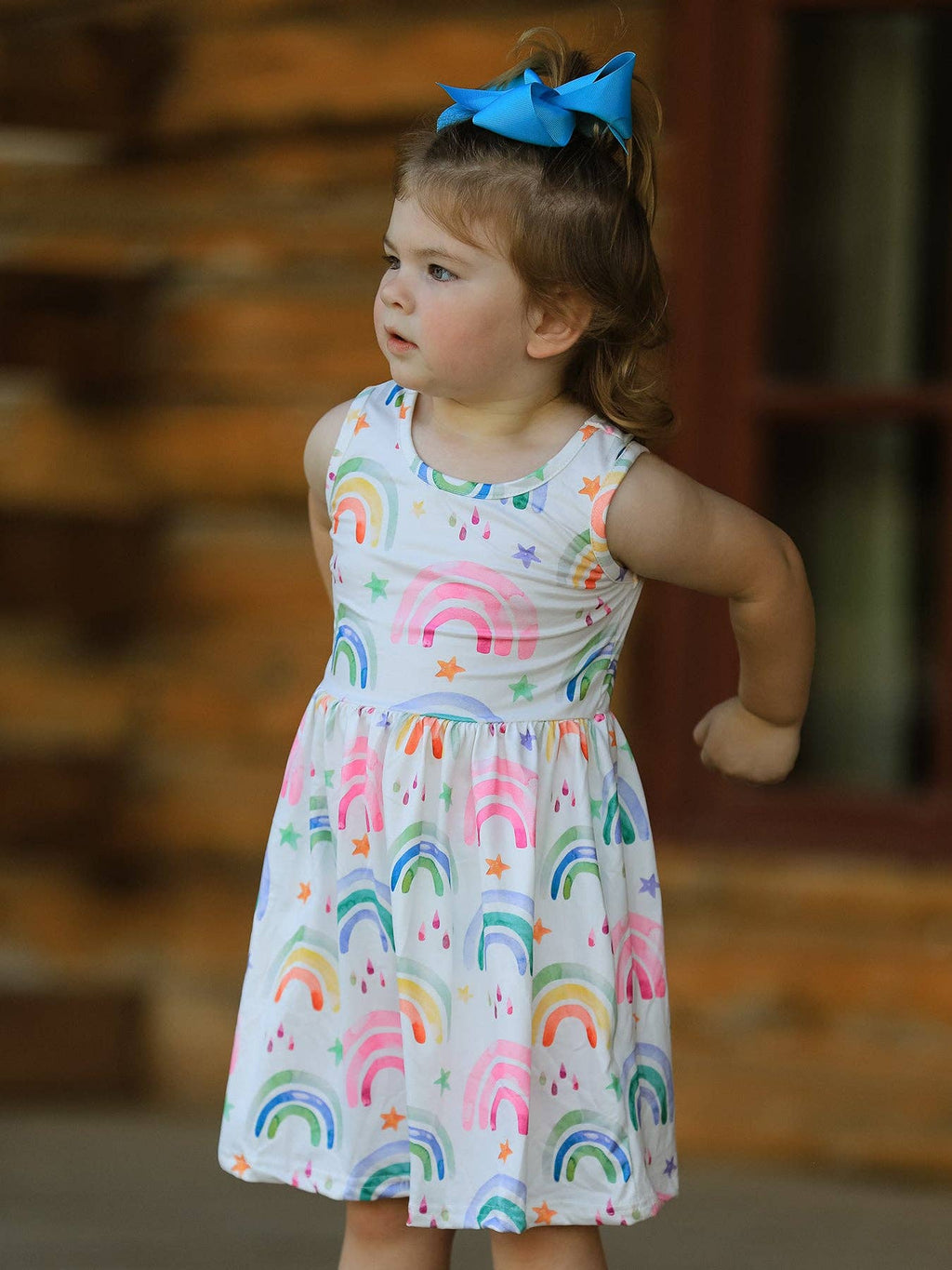 Rainbow Star Colorful Dress: 4-5Y