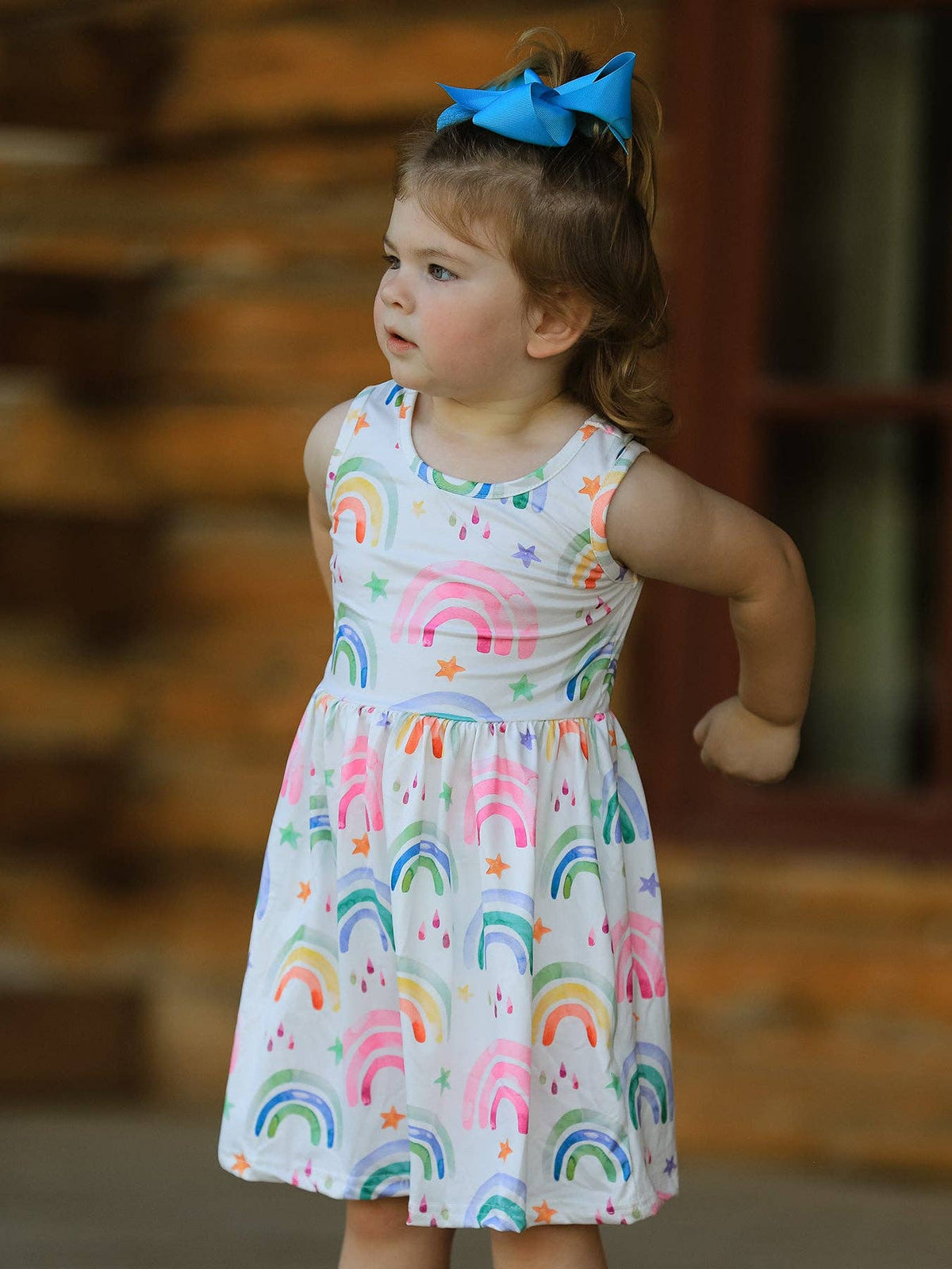 Rainbow Star Colorful Dress: 5-6Y