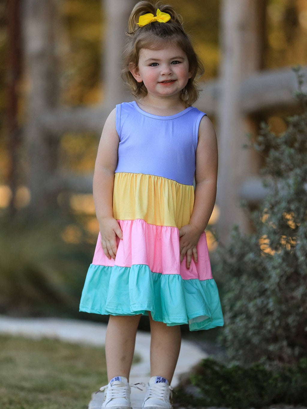 Rainbow Star Colorful Dress: 4-5Y