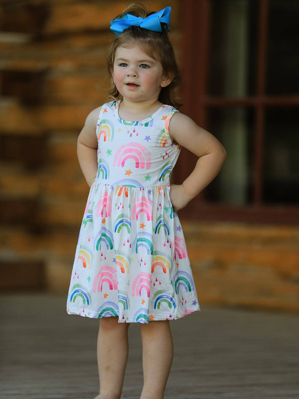 Rainbow Star Colorful Dress: 4-5Y