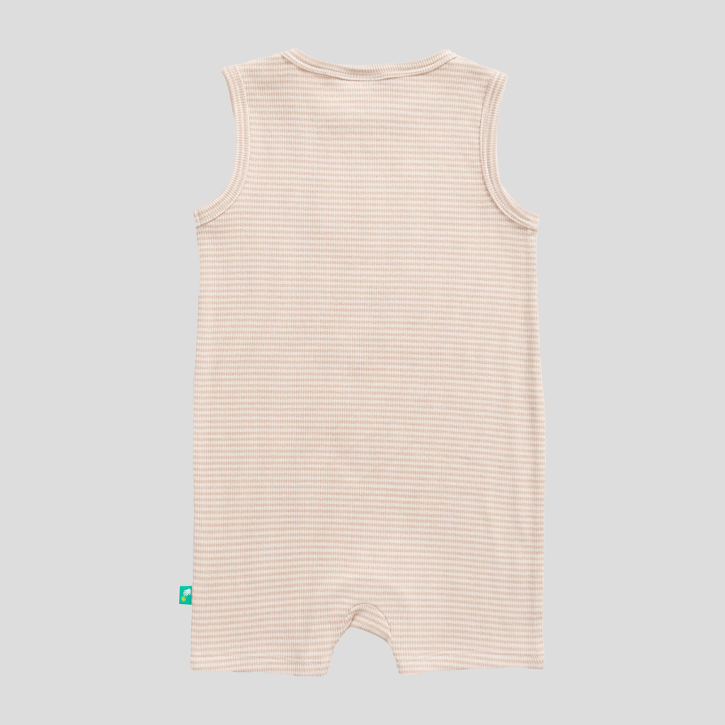 Sleeveless Striped & Printed Romper for Baby Boys