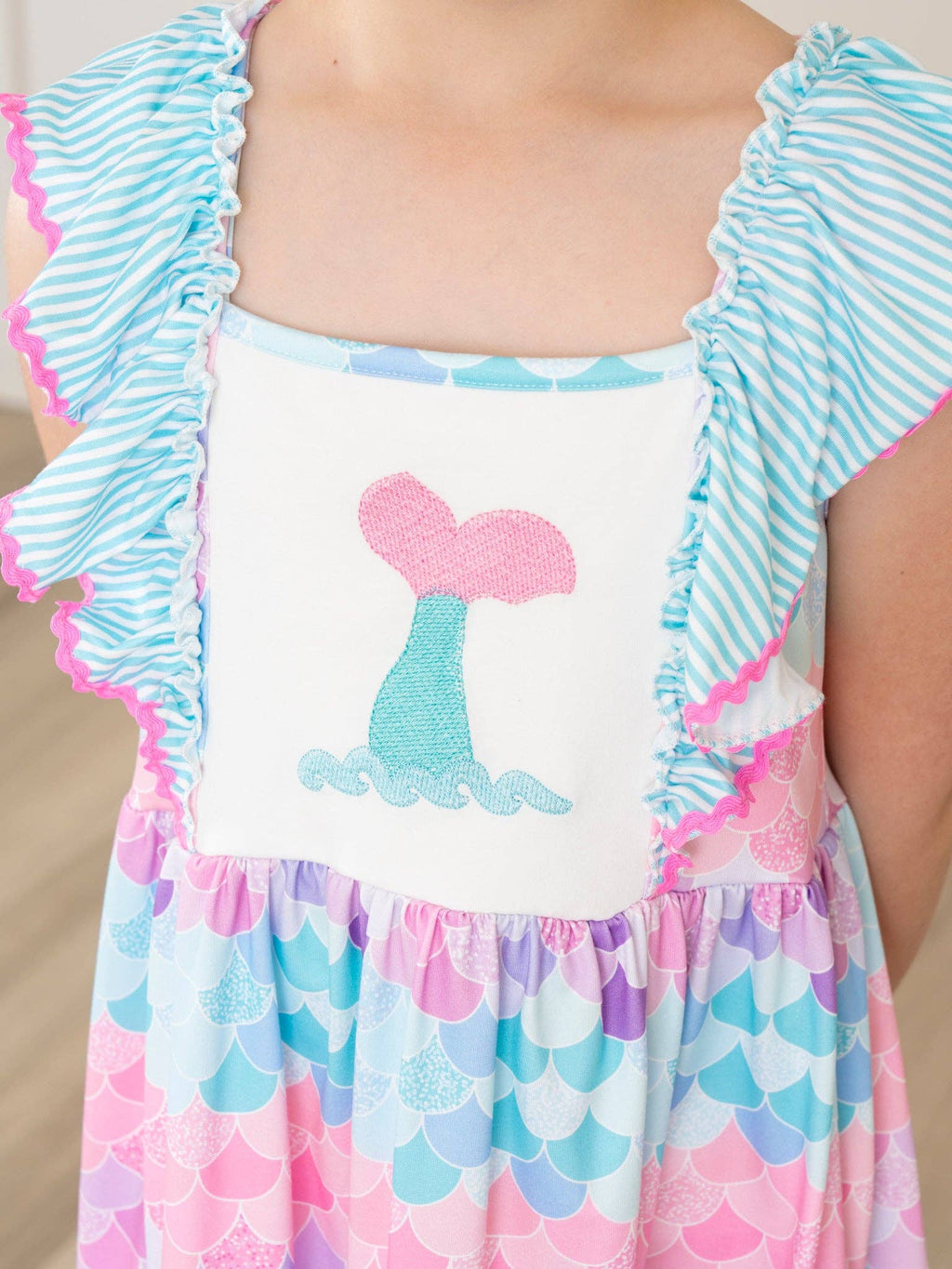 Mermaid Splash Ruffle Dress