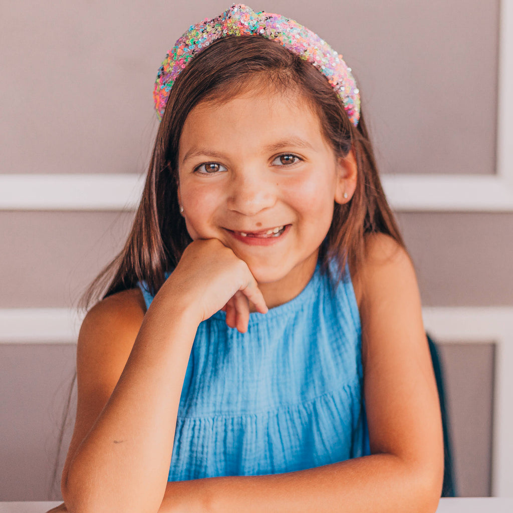 Kids Knot Headband - Sequin Knotted Hair Band Accessories