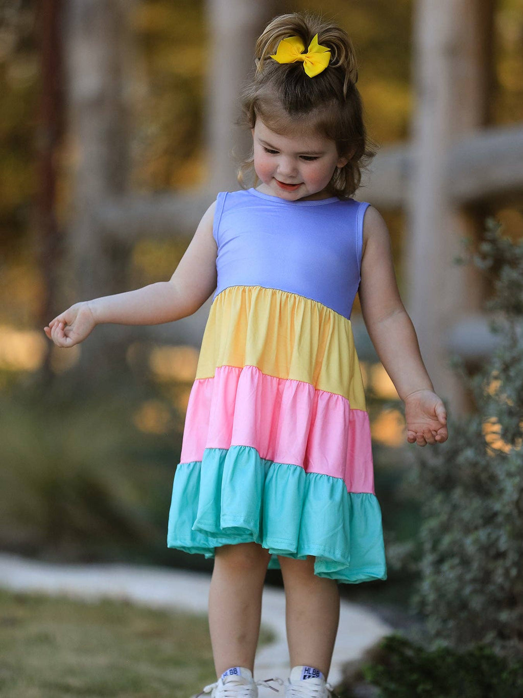 Rainbow Star Colorful Dress: 4-5Y
