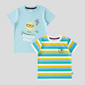 Sunny Blue & Green T-Shirt Pack of 2 for Toddler Boys