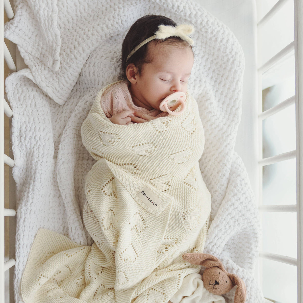 100% Luxury Cotton Receiving Swaddle Baby Blanket - Heart