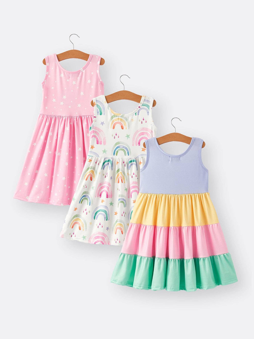 Rainbow Star Colorful Dress: 5-6Y