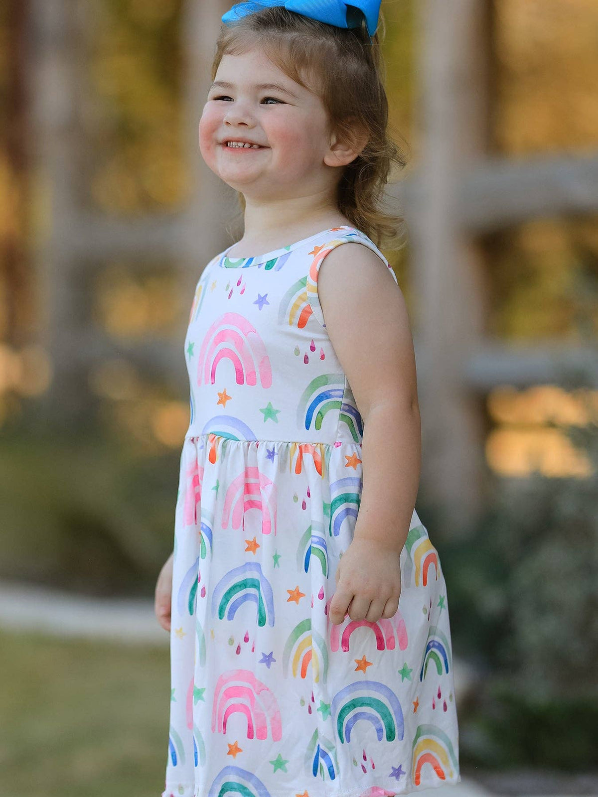 Rainbow Star Colorful Dress: 5-6Y