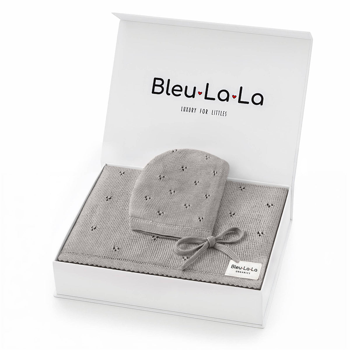 100% Organic Cotton Luxury Organic Blanket + Hat Gift Set