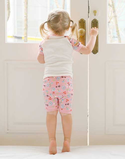 Flower Cat Short Sleeve Pajama Set