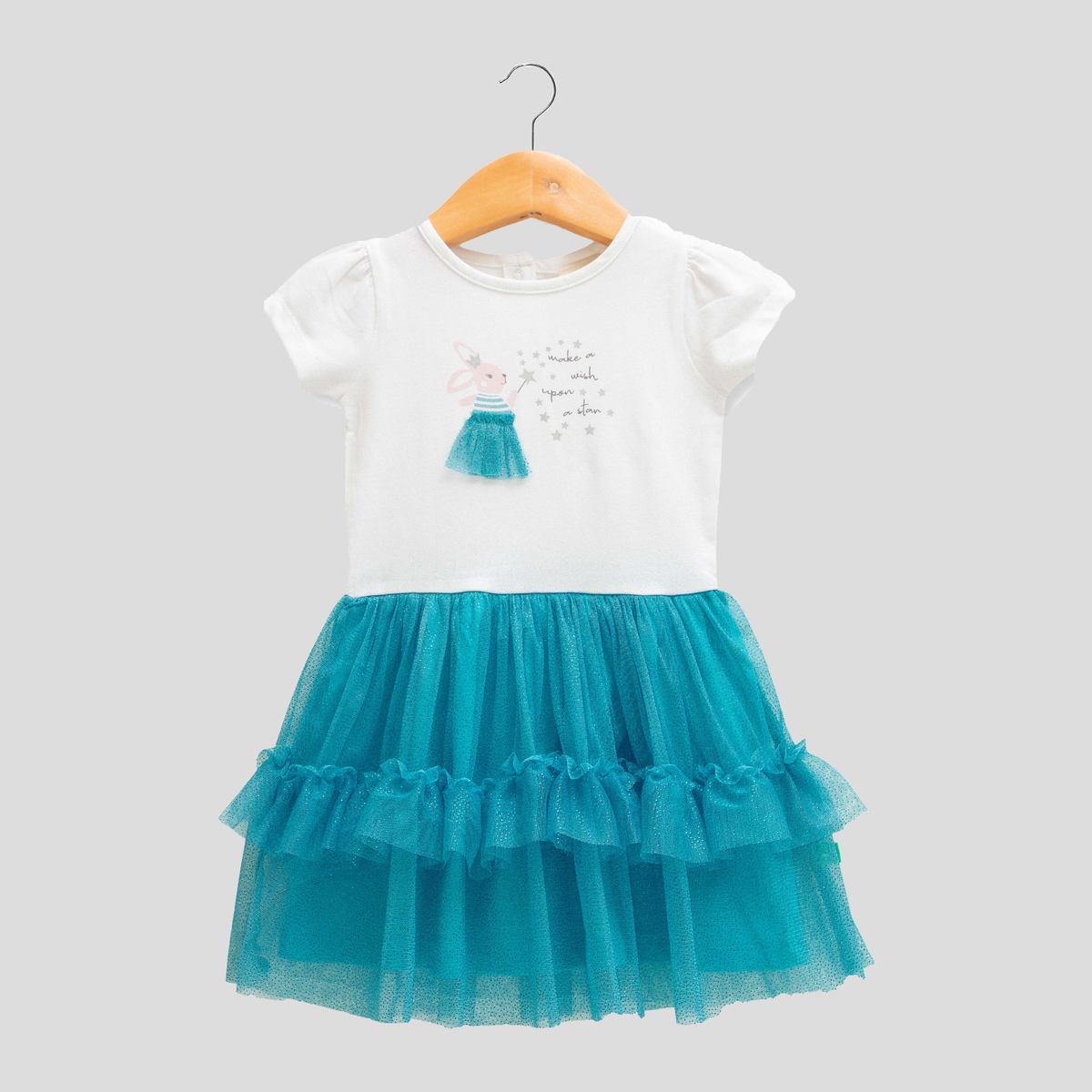 Glittery Ruffle Tulle Flair Dress for Toddlers