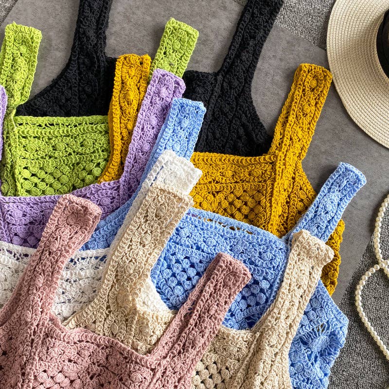 Crosa - Vintage Crochet Design Camisole - A Perfect Summer Top Tank