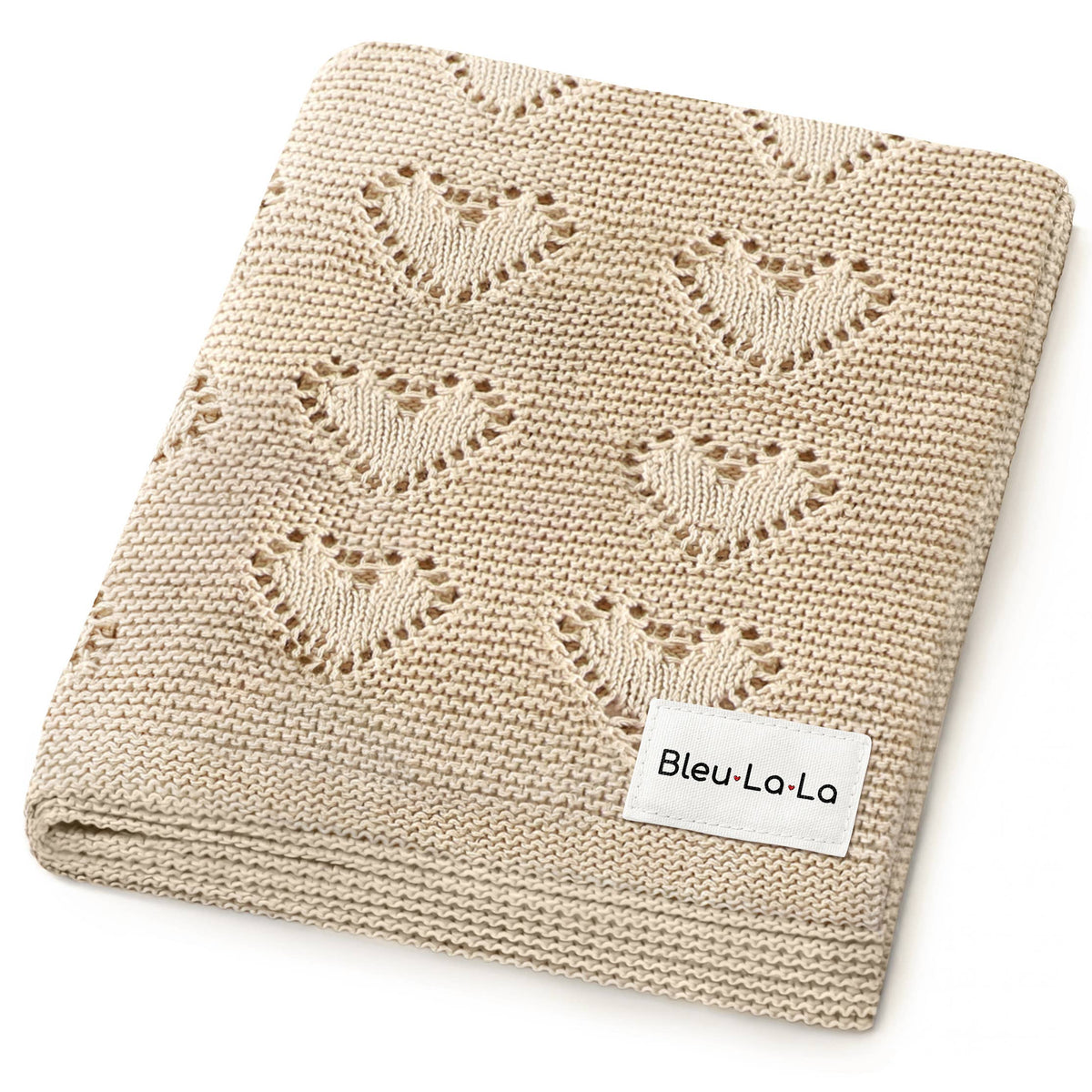 100% Luxury Cotton Receiving Swaddle Baby Blanket - Heart