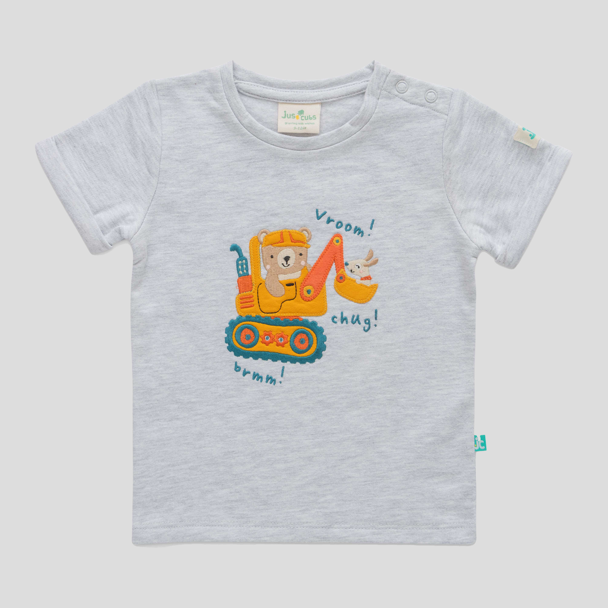 Excavator T-Shirt and Shorts Set for Toddler Boys: 3-4 Yrs