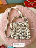 Handmade Beige & Light Brown Crochet Kids Handbag