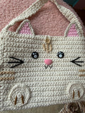 Handmade Crochet Cat Handbag for Kids