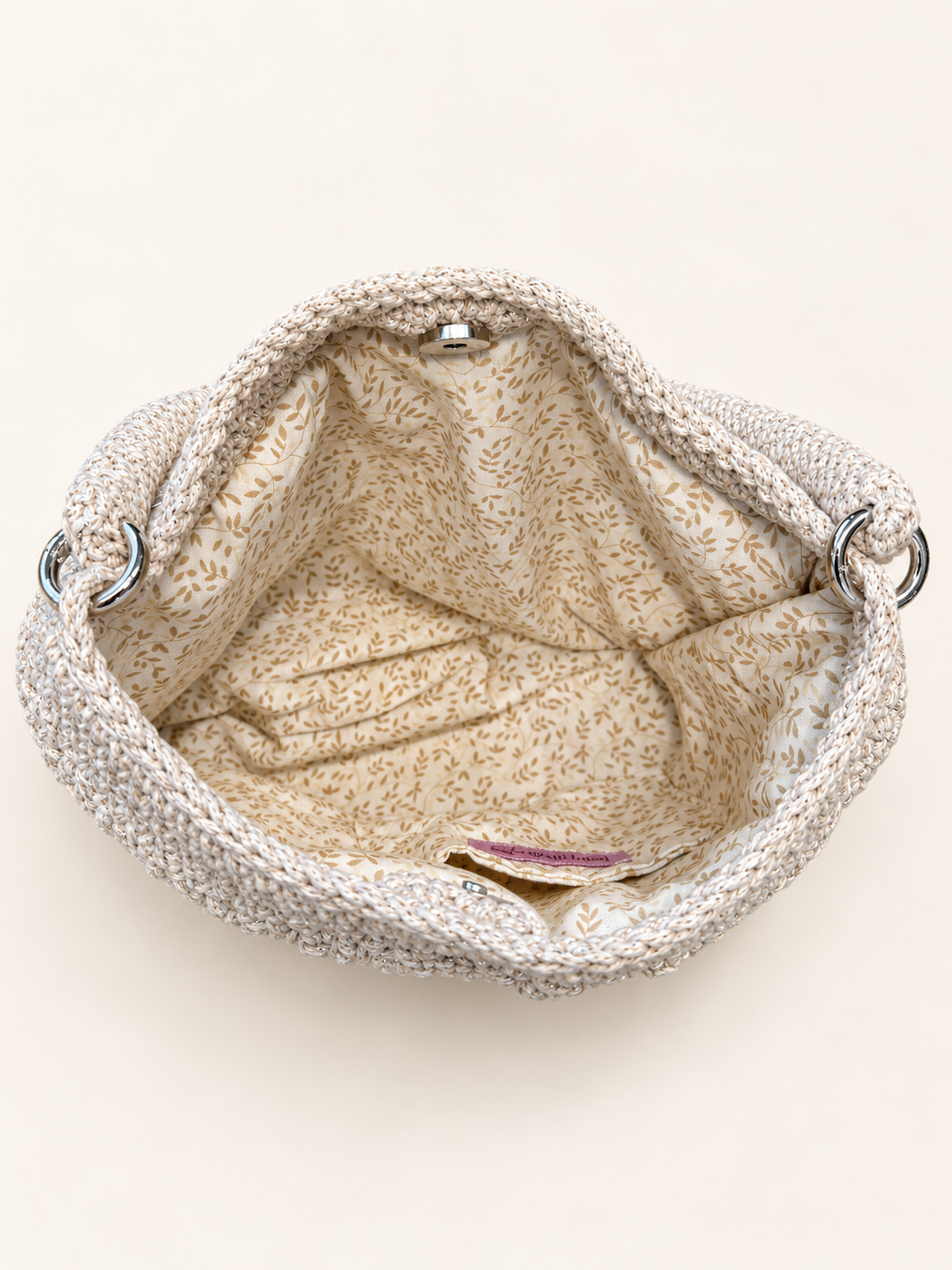 Handmade Crochet Handbag -Beige