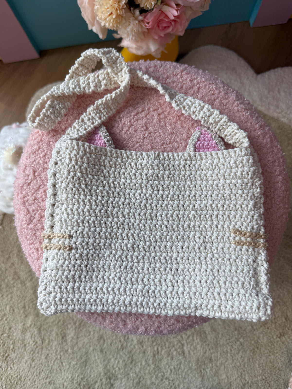 Handmade Crochet Cat Handbag for Kids