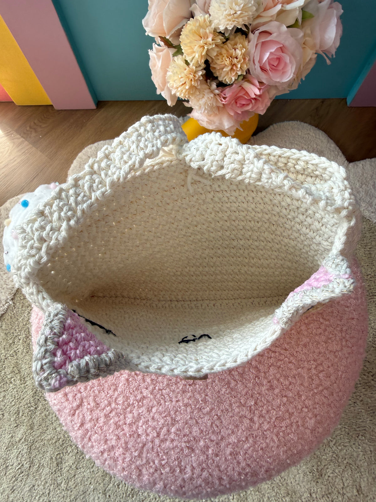 Handmade Crochet Cat Handbag for Kids