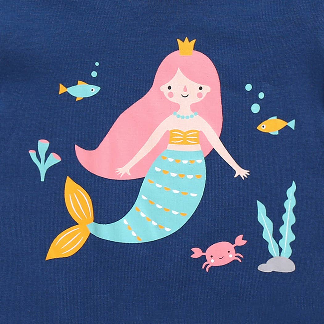 Mermaid Navy Short Sleeve Pajama Set