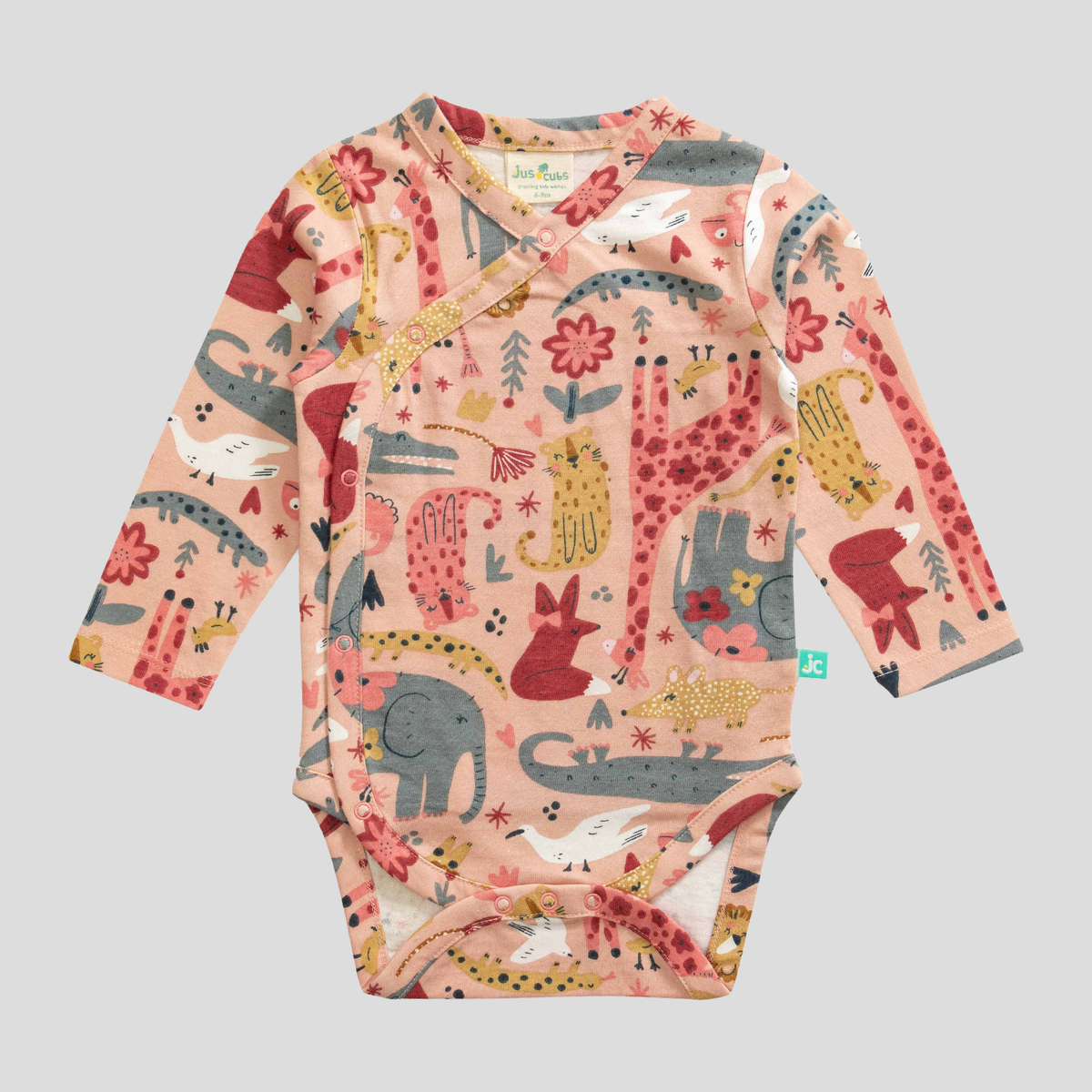 Animal Themed Full Sleeve Onesie Set for Baby Girl