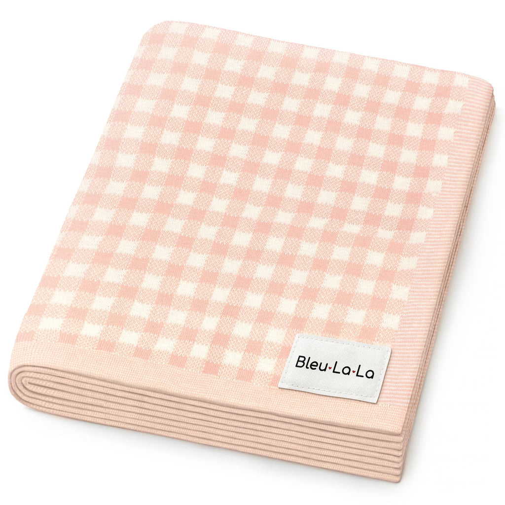 100% Luxury Cotton Swaddle Receiving Baby Blanket - Plaid