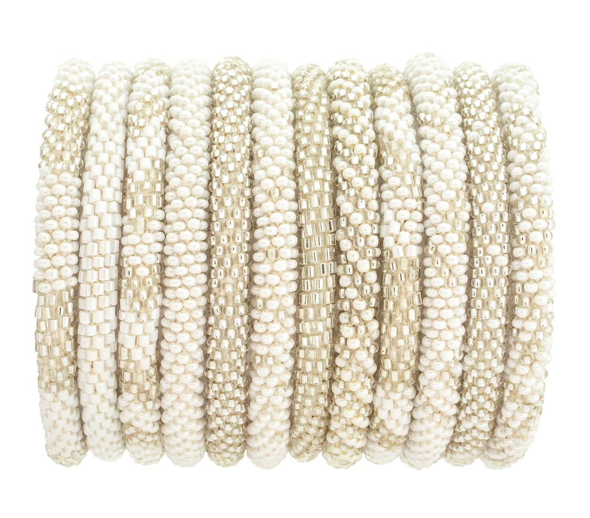 Roll-On® Bracelets Pearl - Handmade Beaded Set of 12